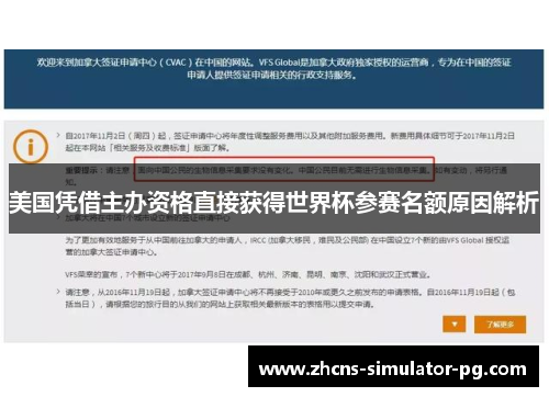 美国凭借主办资格直接获得世界杯参赛名额原因解析