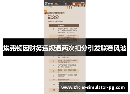 埃弗顿因财务违规遭两次扣分引发联赛风波 埃弗顿因财务违规遭两次扣分引发联赛风波